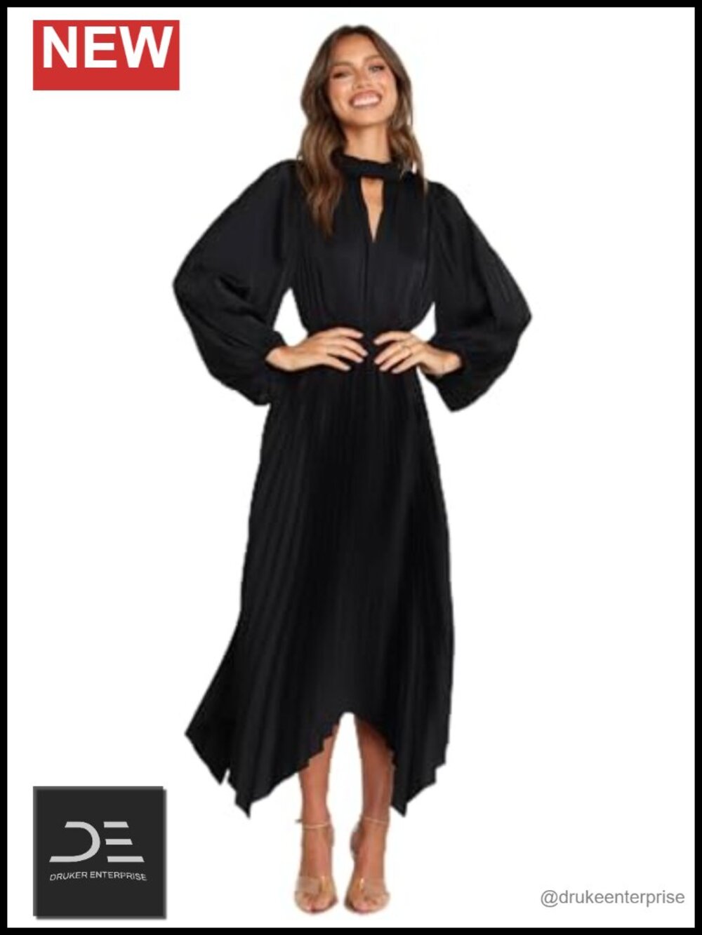 Petal & Pup Eloise Maxi Dress Shirred High Neck Cut Out Detail